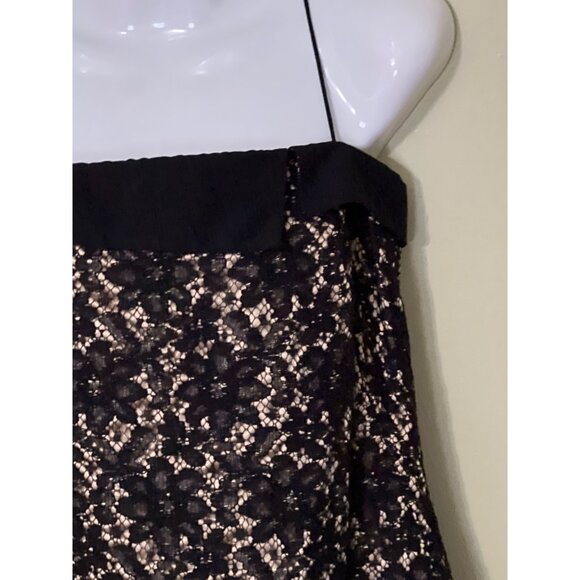 Talbots Black Lace Strapless Dress Size 12 Floral Overlay Elegant Cocktail - Picture 7 of 10